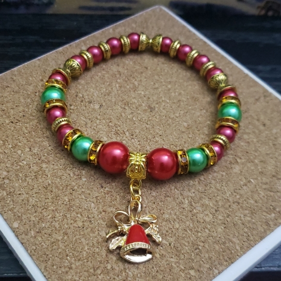 Jackie Mattey Bracelets Jewelry - Handmade Gold bell Christmas bracelet